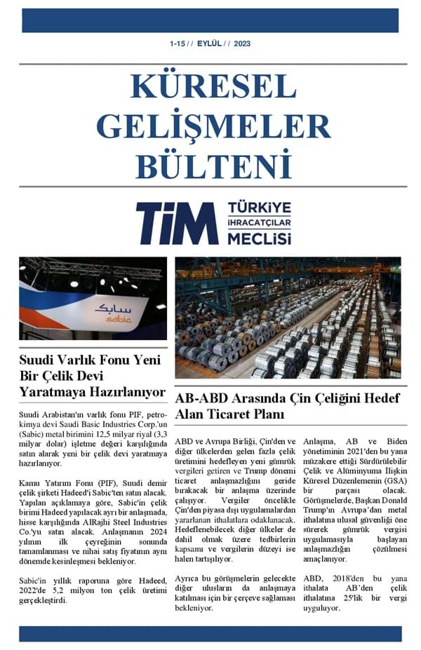 1-15 Eylül 2023 Bülteni 